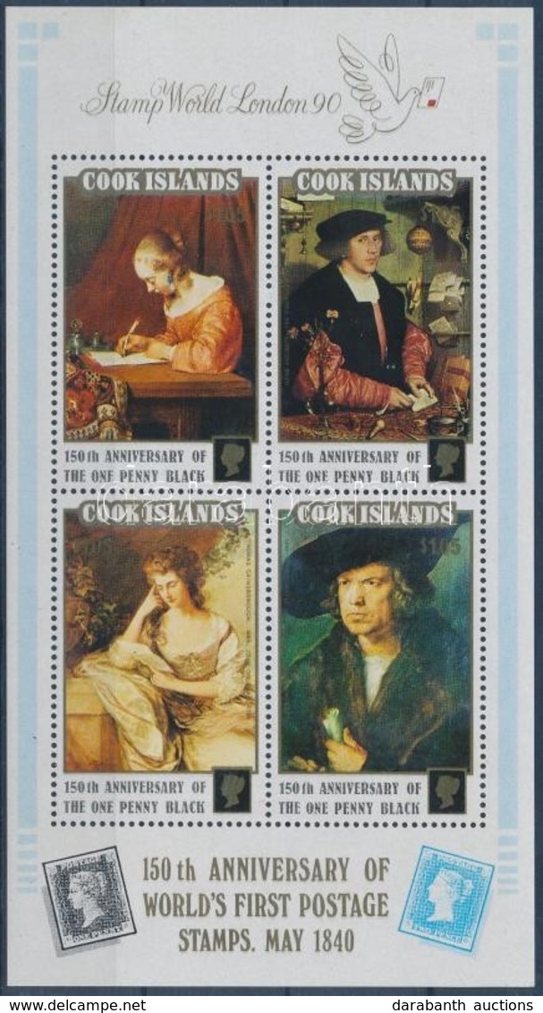 ** 1990 STAMP WORLD LONDON Nemzetközi Bélyegkiállítás: Festmények Blokk Mi 195 - Autres & Non Classés