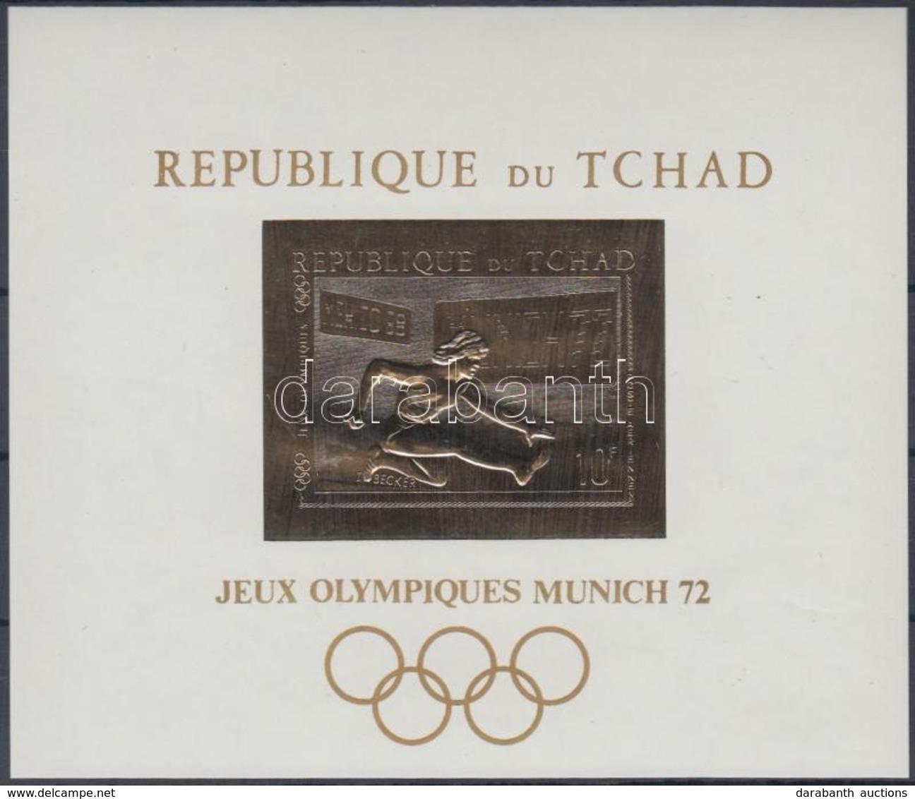 ** 1970 Müncheni Nyári Olimpia Aranyfóliás Blokk Mi 12 - Autres & Non Classés