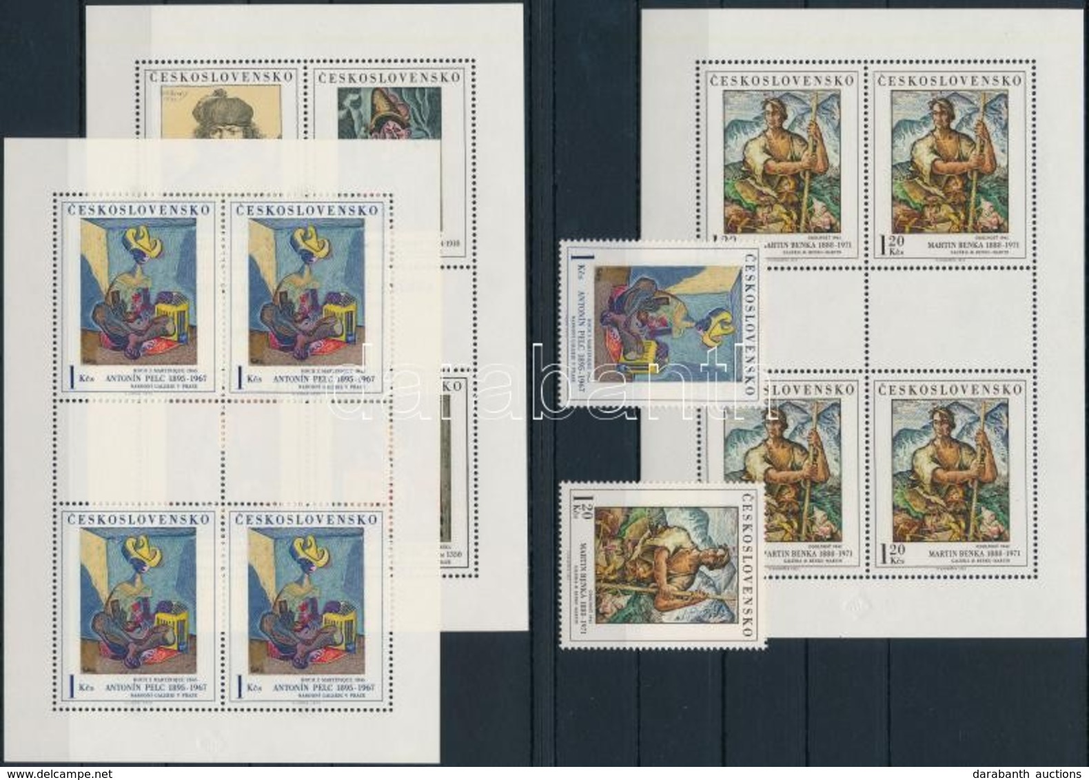 ** 1973 Festmények Sor 2 értéke Mi 2172a+2173 + Kisívsor Mi 2172a+2173+2174-2177 - Other & Unclassified