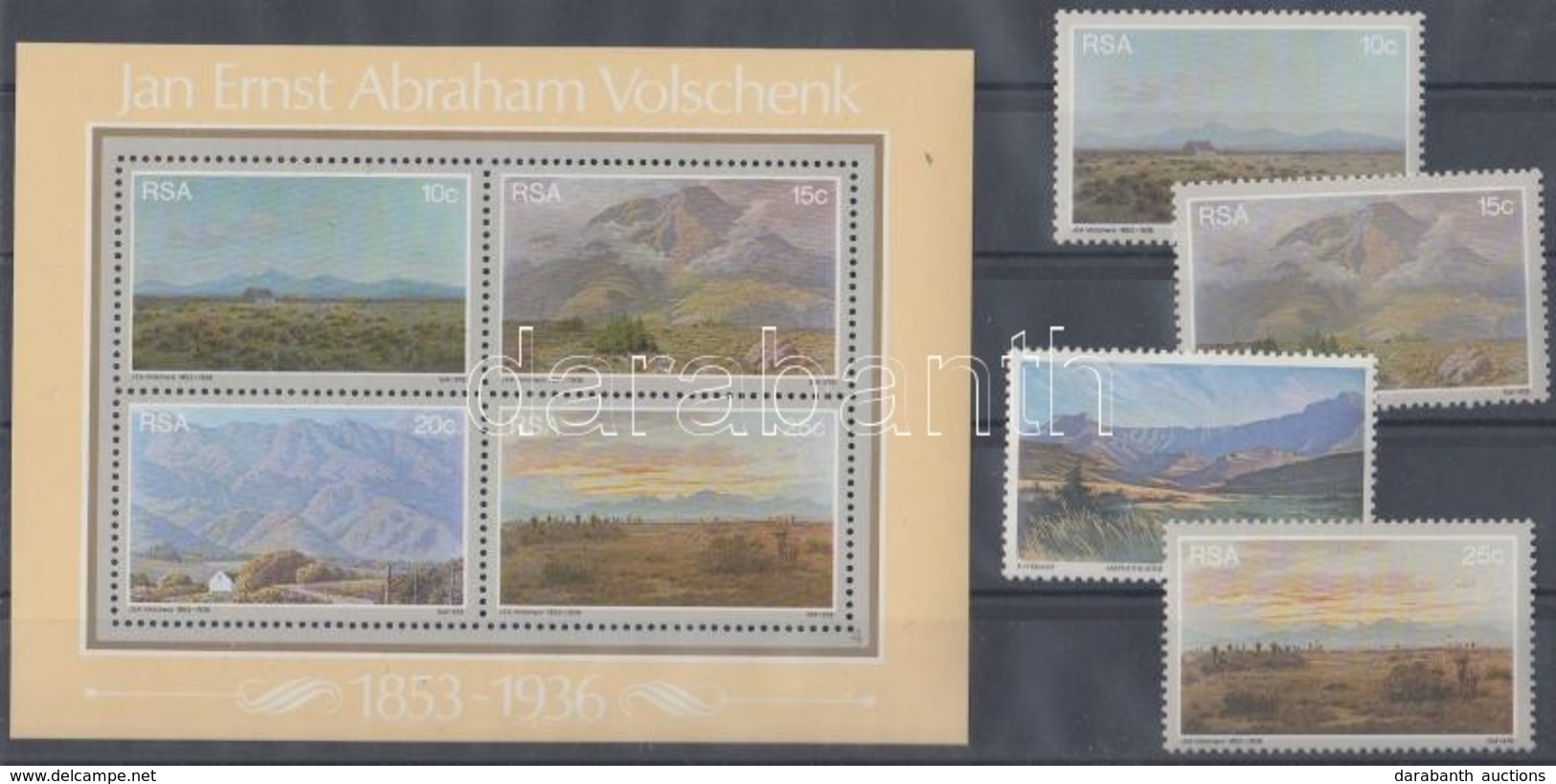 ** 1978 100 éve Született J. E. Abraham Volschenk Festő Sor Mi 542-545 + Blokk Mi 6 - Autres & Non Classés