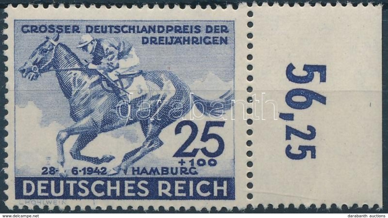 ** 1942 Német Derby Mi 814 ívszéli - Andere & Zonder Classificatie