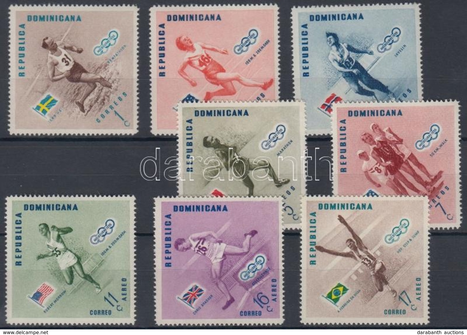 ** 1957 Nyári Olimpia, Melbourne Sor Mi 585 A-592 A + Blokksor Mi 7-8A - Other & Unclassified