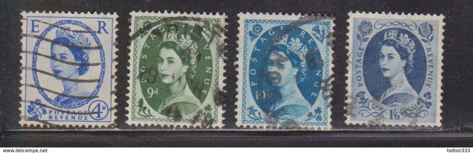 GREAT BRITAIN Scott # 298, 303-4, 308 Used - QEII Definitives - Used Stamps