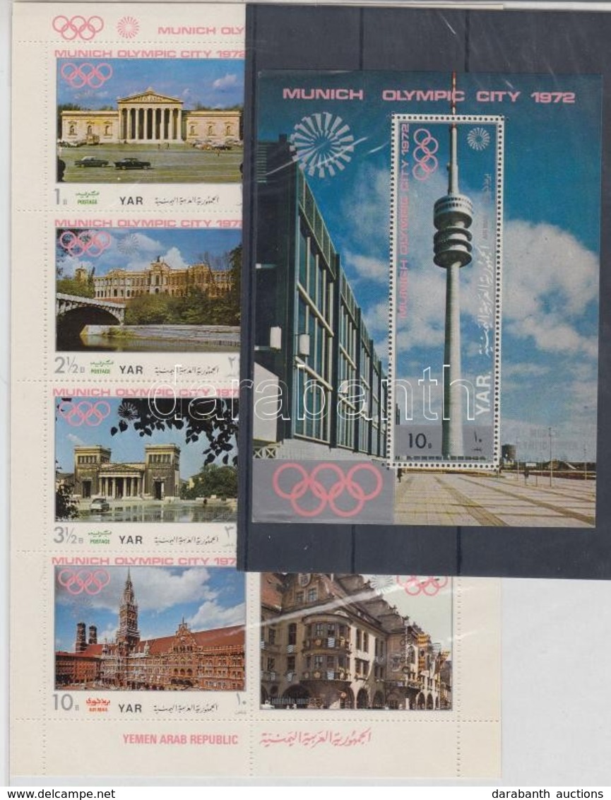 ** 1970 Müncheni Olimpia Kisív Mi 1232-1238 + Blokk 145 - Andere & Zonder Classificatie