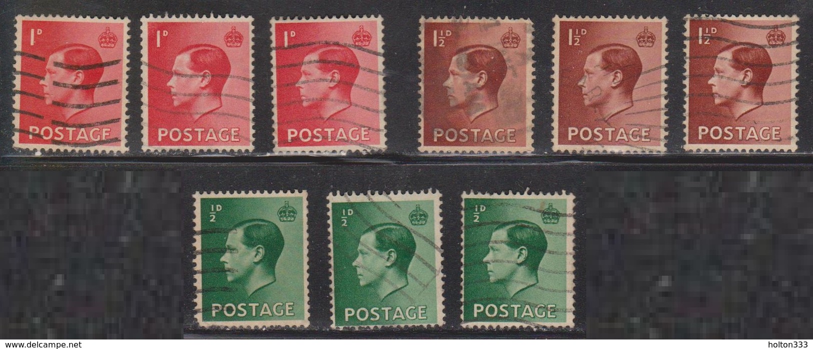 GREAT BRITAIN Scott # 230-2 X 3 Used - KEVII Definitives - Used Stamps