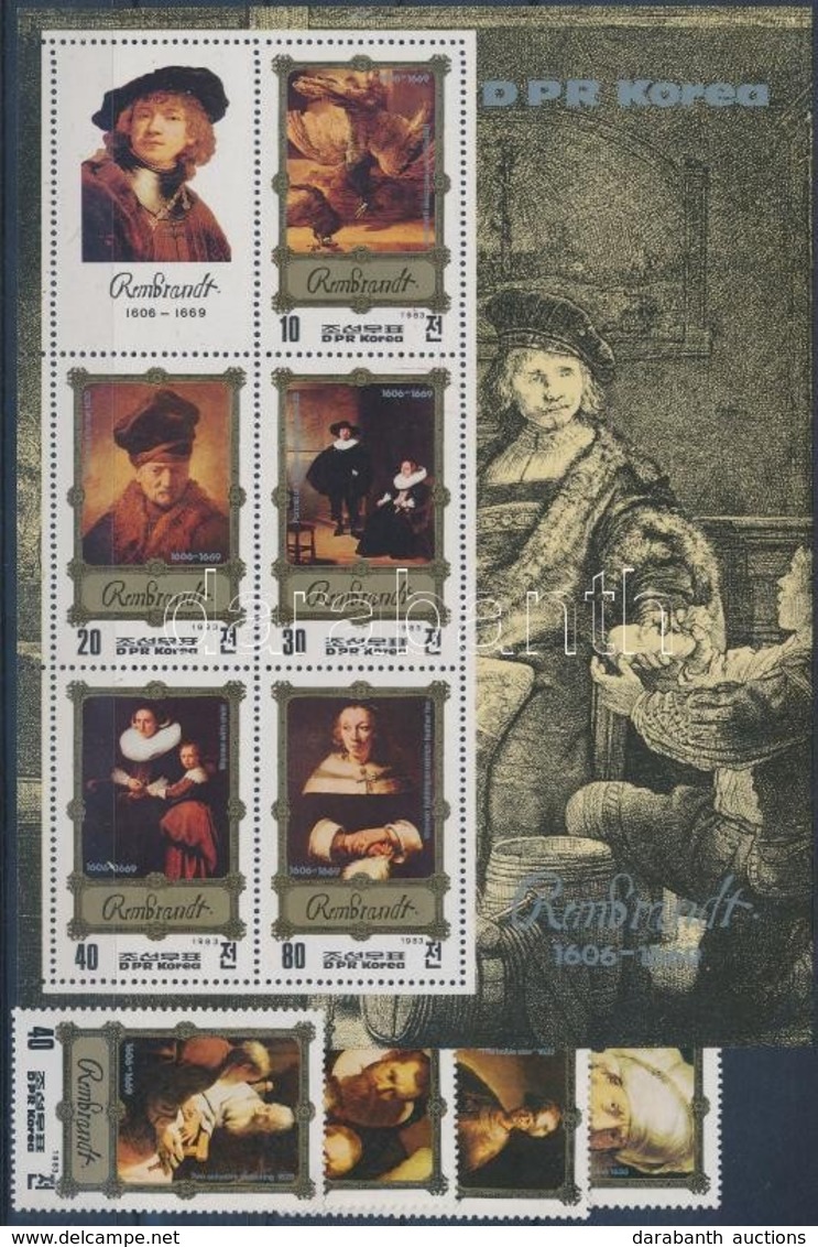 ** 1983 Rembrandt Festmények Sor Mi 2323-2326 + Blokk Mi 138 - Other & Unclassified