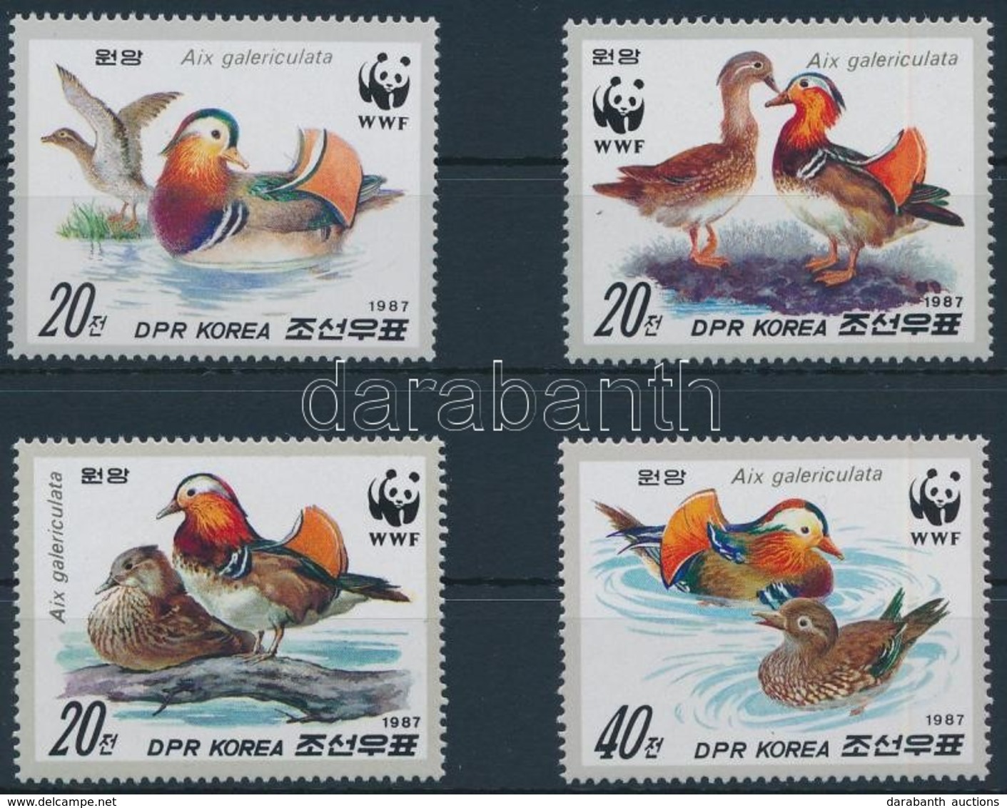 ** 1987 WWF Mandarin Kacsa Sor,
WWF Mandarin Duck Set
Mi 2865-2868 - Autres & Non Classés