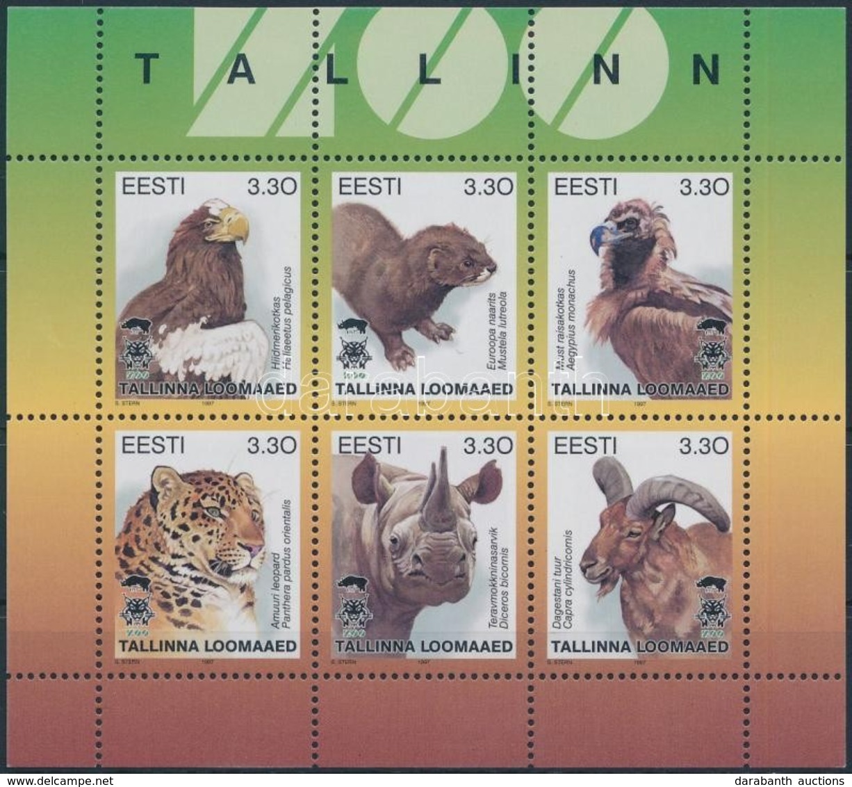 ** 1997 Állatok Kisív,
Animals Mini Sheet
Mi 294-299 - Andere & Zonder Classificatie