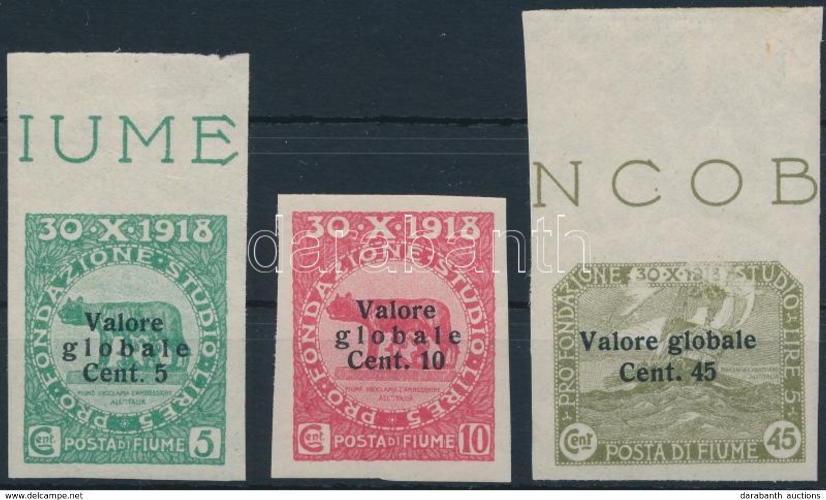 ** 1919 Mi 74, 75, 78 Vágottak / Imperforate Stamps (Mi EUR 190,-) (betapadás / Gum Disturbance) - Other & Unclassified