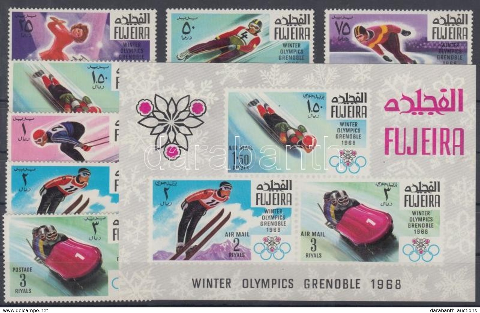 ** 1968 Téli Olimpia, Grenoble Sor Mi 214-220 + Blokk Mi 9 - Other & Unclassified