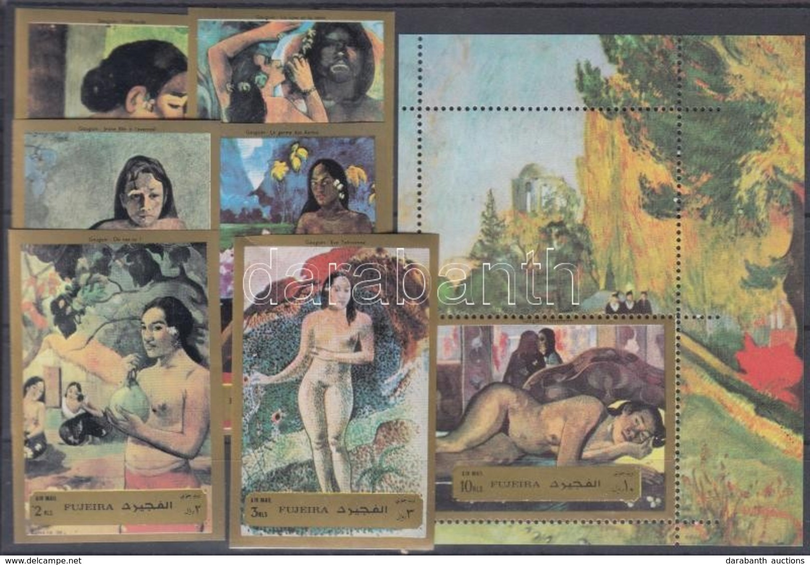 ** 1972 Gauguin Aktfestményei Vágott Sor Mi 1272-1277B + Fogazott Blokk Mi 124A - Andere & Zonder Classificatie