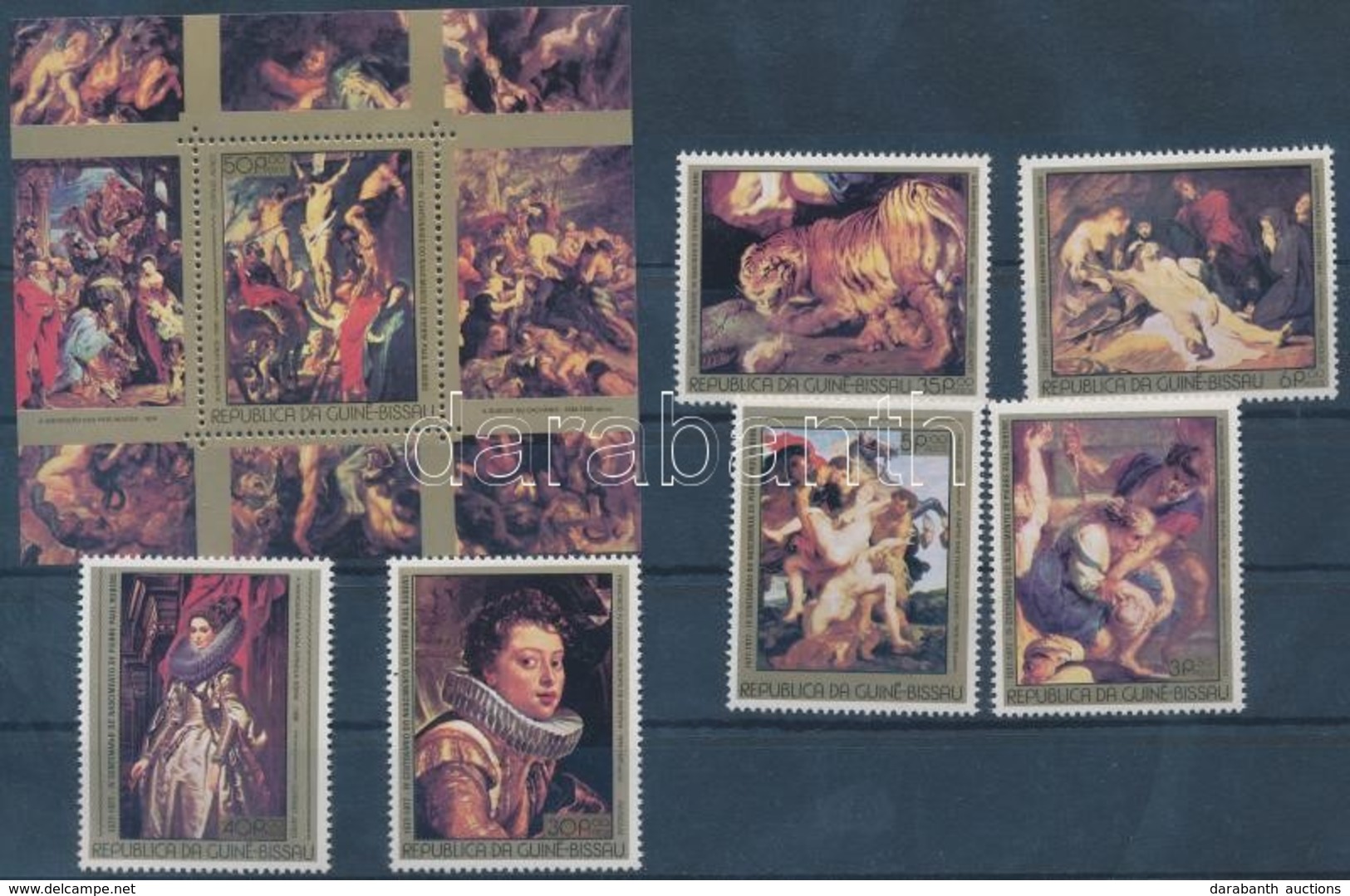 ** 1977 Rubens Festmények Sor Mi 447-452 + Blokk 75 - Andere & Zonder Classificatie