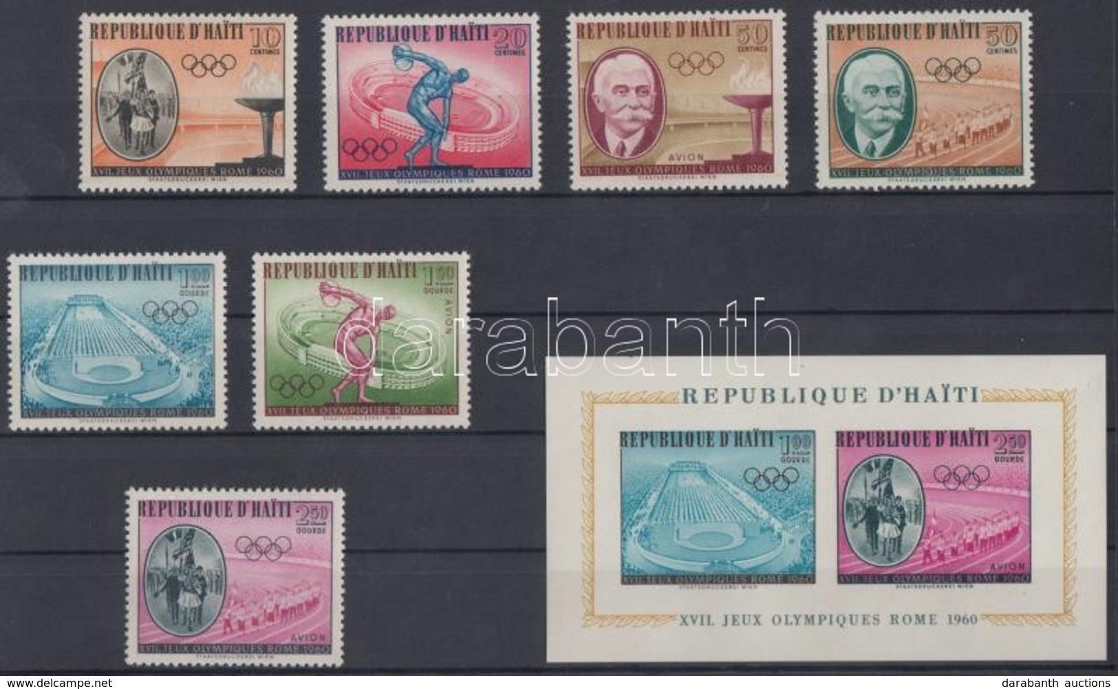 ** 1960 Római Nyári Olimpia Sor Mi 629-635 + Blokk Mi 14 - Sonstige & Ohne Zuordnung