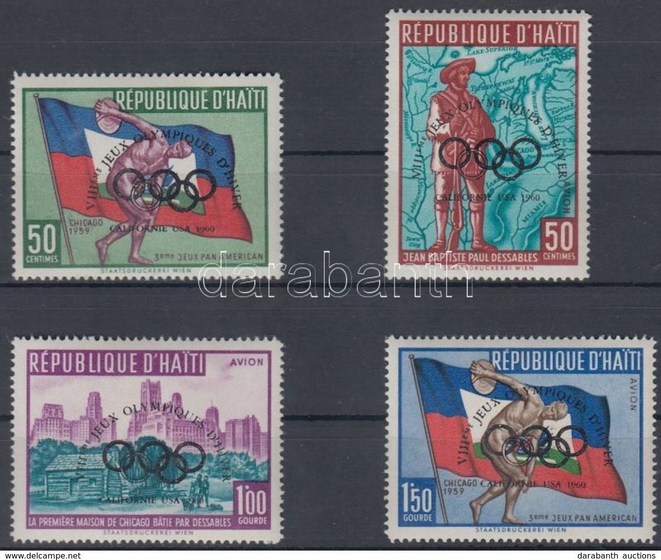 ** 1960 Téli Olimpia Sor Felülnyomással Mi 595-598 - Autres & Non Classés