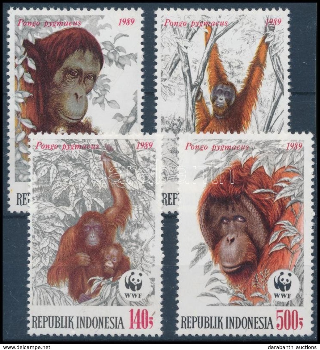 ** 1989 WWF: Orángután Sor,
WWF: Orangutan Set
Mi 1291-1294 - Other & Unclassified