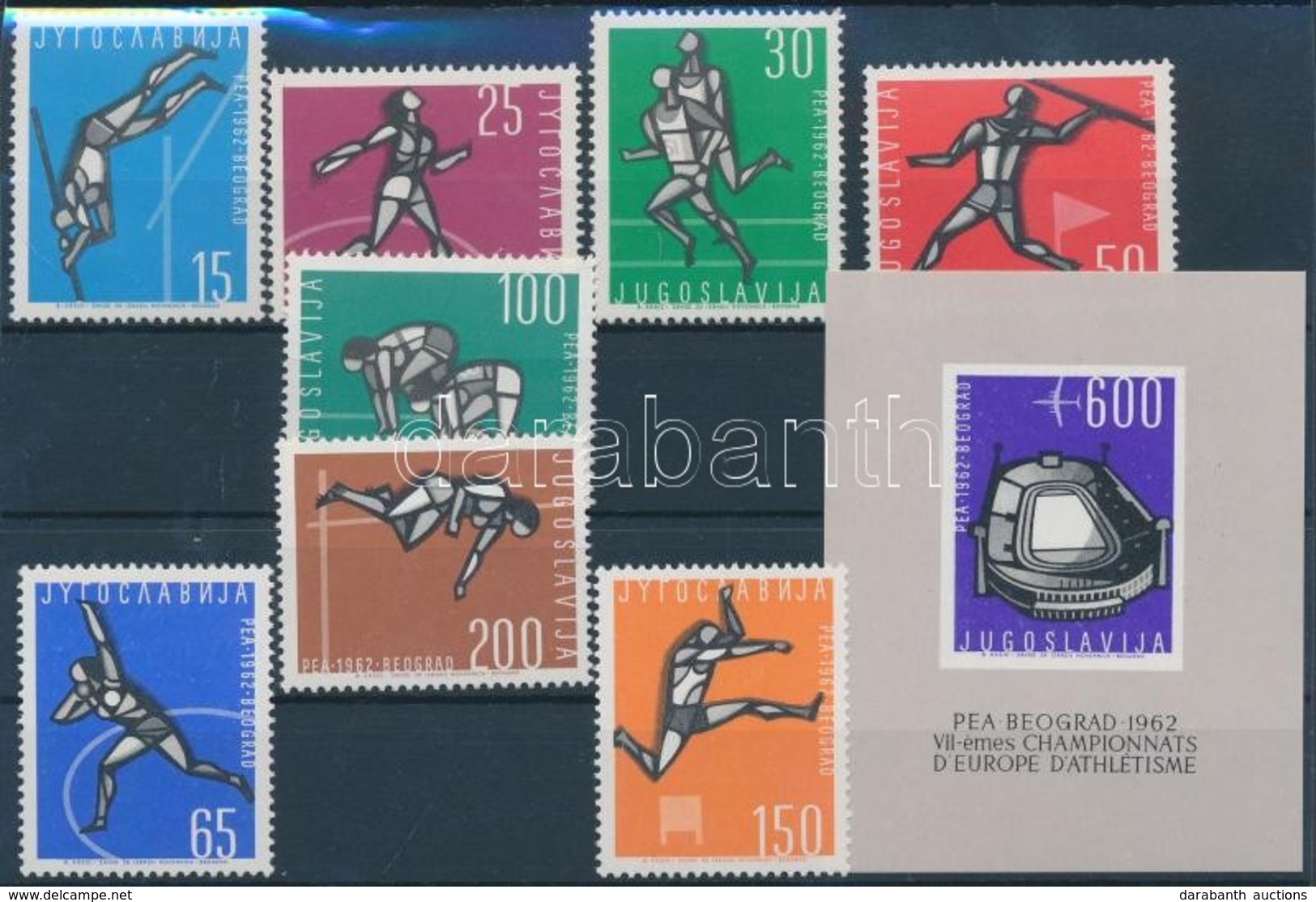 ** 1962 Atlétika EB Sor Mi 1016-1023 + Vágott Blokk Mi 9 - Other & Unclassified