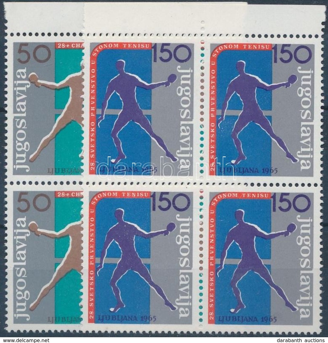 ** 1965 Asztalitenisz VB 2 ívszéli Négyestömb Mi 1104-1105 - Andere & Zonder Classificatie