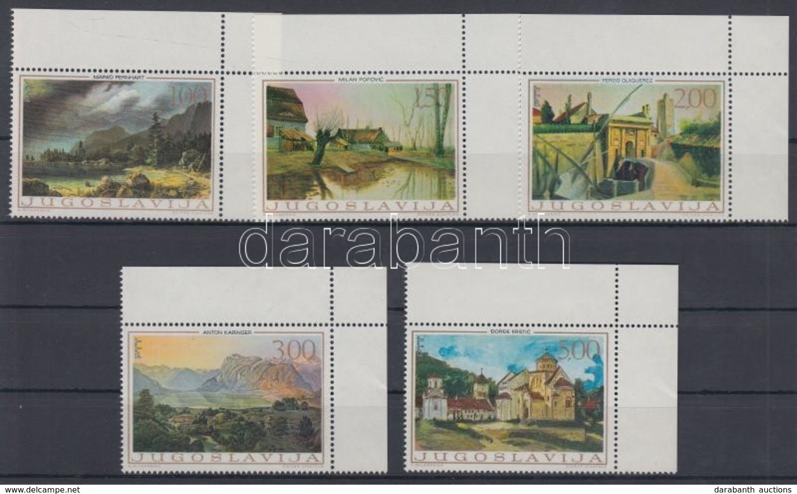 ** 1968 Festmények ívsarki Sor + 2 Db FDC Mi 1298-1302 - Autres & Non Classés