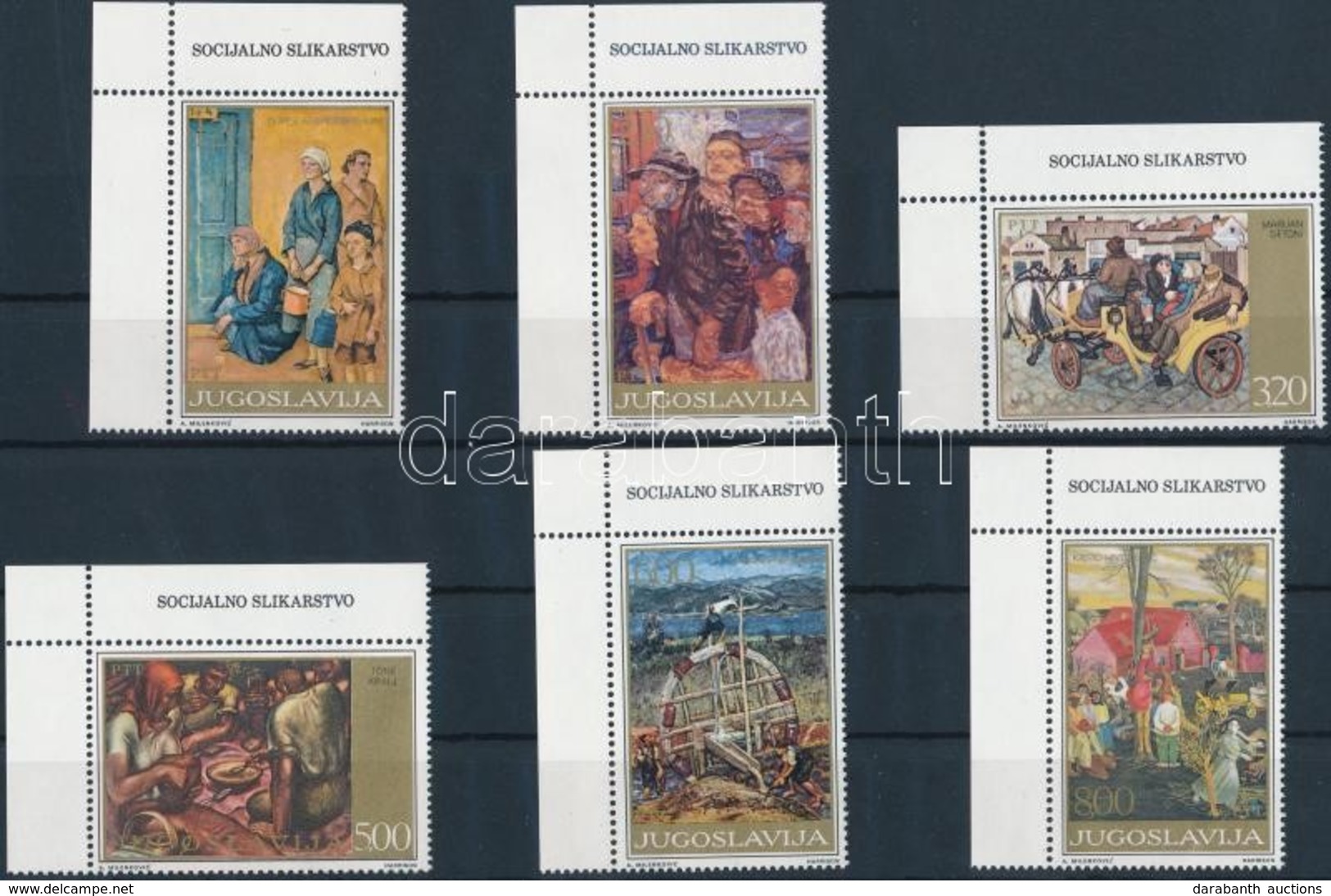 ** 1975 Festmények ívsarki Sor + Kisívsor Mi 1621-1626 + 3 FDC - Autres & Non Classés