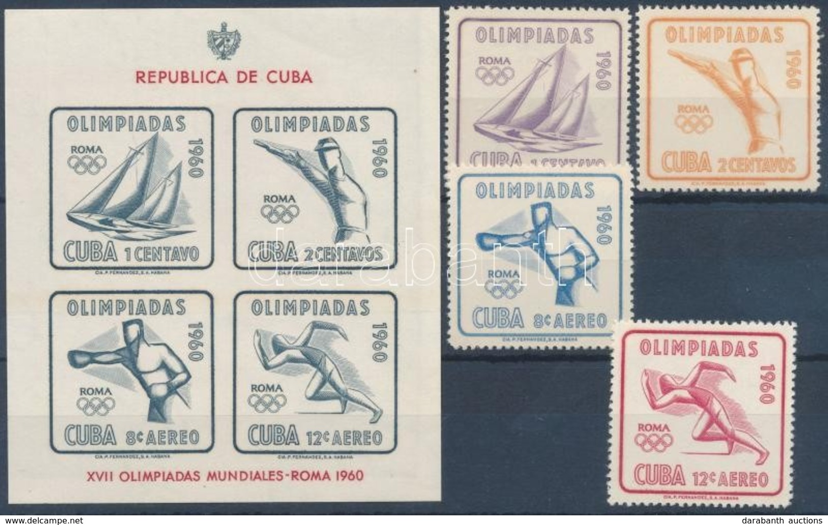 ** 1960 Nyári Olimpia Sor Mi 669-672 + Blokk Mi 18 - Autres & Non Classés