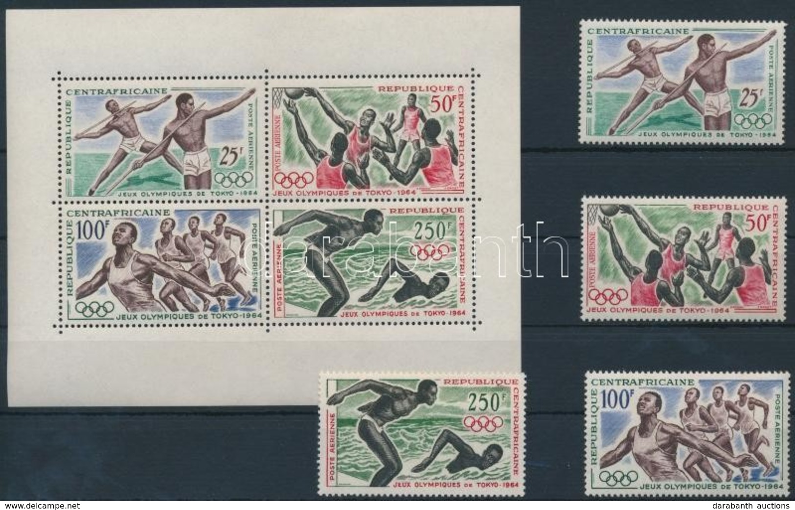 ** 1964 Olimpia Tokió Sor Mi 59-62 + Blokk 2 - Andere & Zonder Classificatie