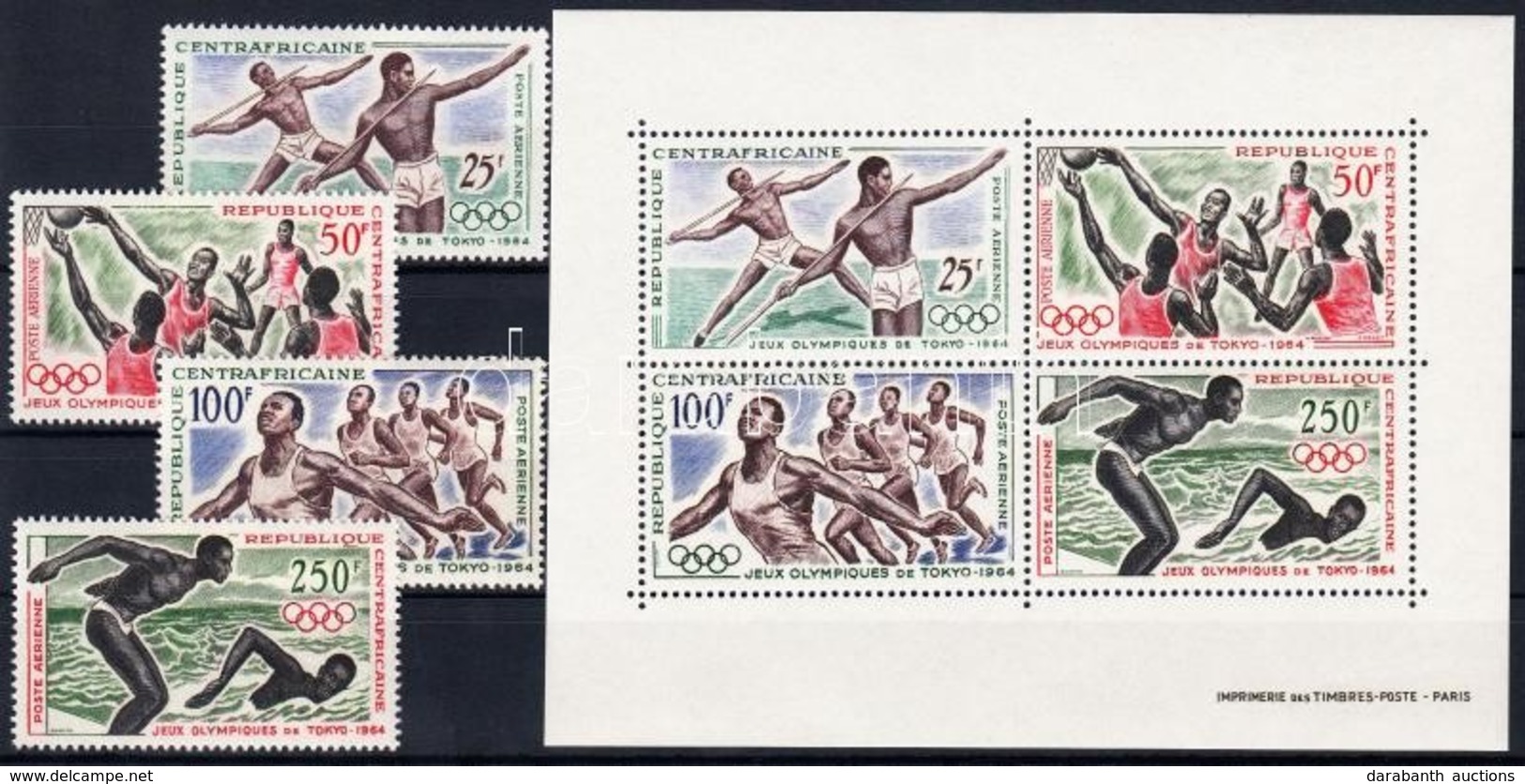 ** 1964 Tokiói Nyári Olimpia Sor Mi 59-62 + Blokk Mi 2 - Other & Unclassified