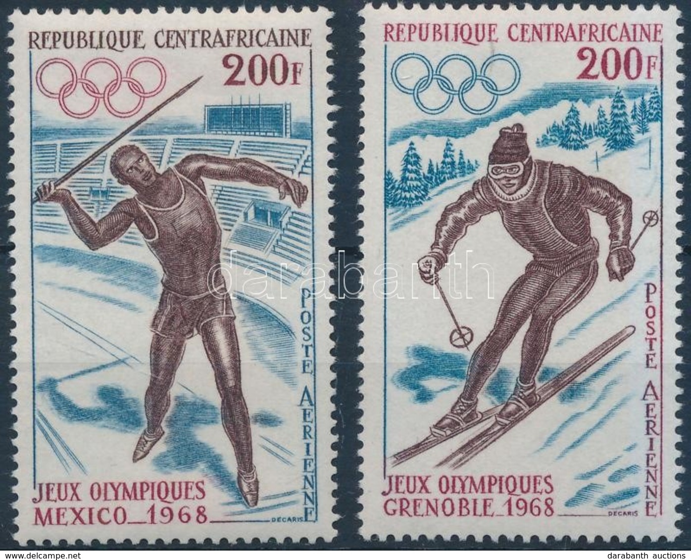 ** 1968 Téli Olimpia Sor Mi 158-159 - Autres & Non Classés