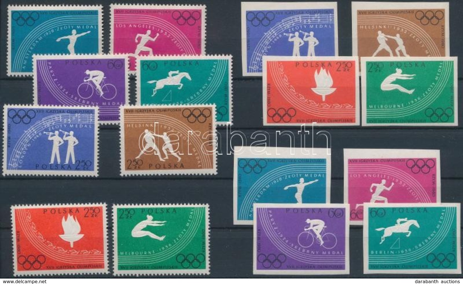 ** 1960 Olimpia Fogazott és Vágott Sor Mi 1166-1173 A+B - Other & Unclassified