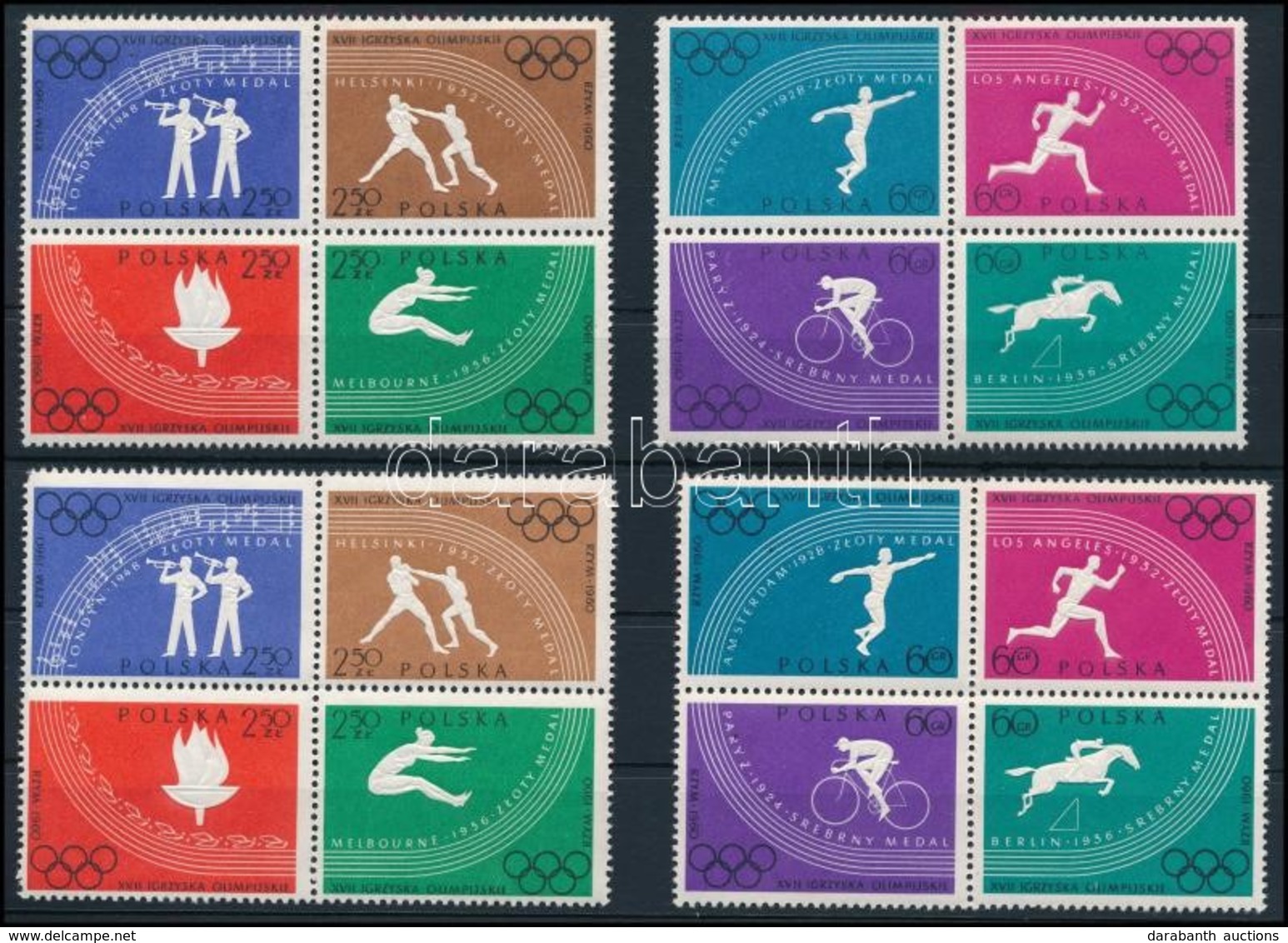 ** 1960 Olimpia Sor Négyestömbök 2x,
Olympics Set Im Blocks Of 4 2 X
Mi 1166 A - 1173 A - Autres & Non Classés