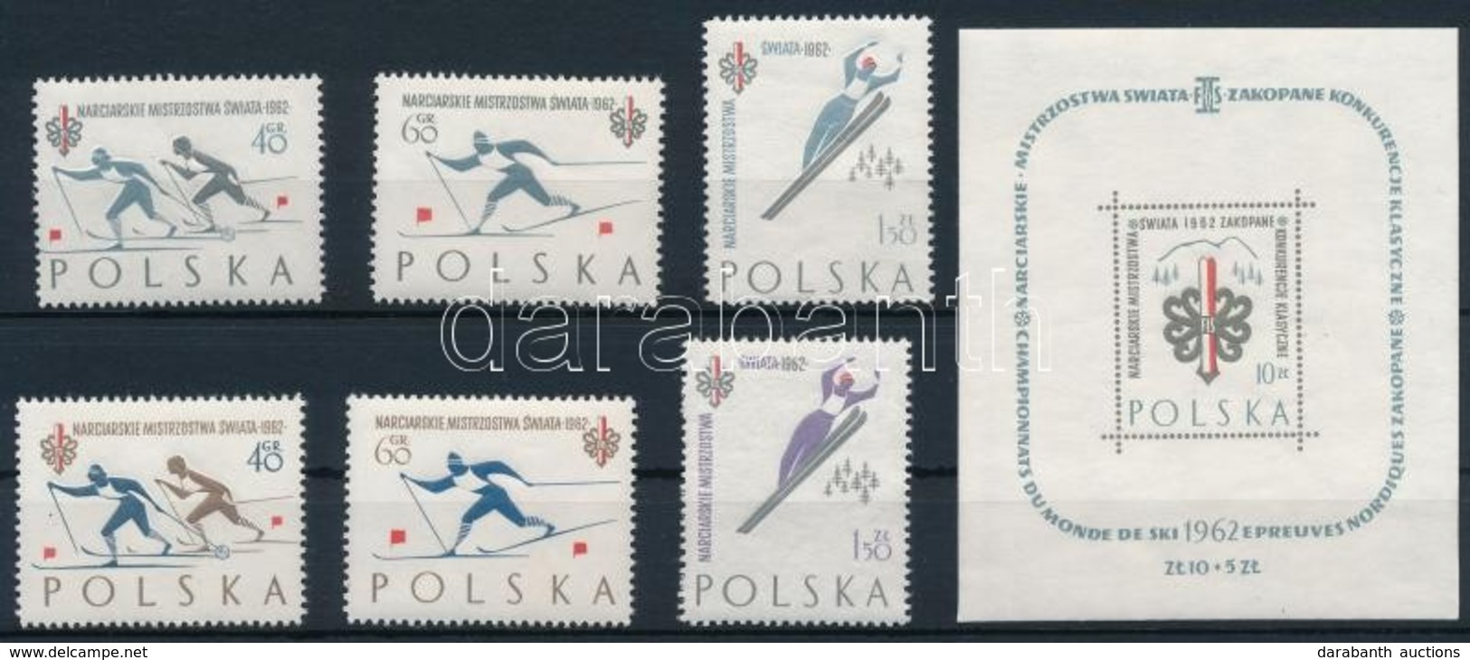 ** 1962 Északi Sí VB. (I-II) 2 Klf Sor Mi 1294-1296, 1297-1299 + Blokk Mi 26 - Andere & Zonder Classificatie