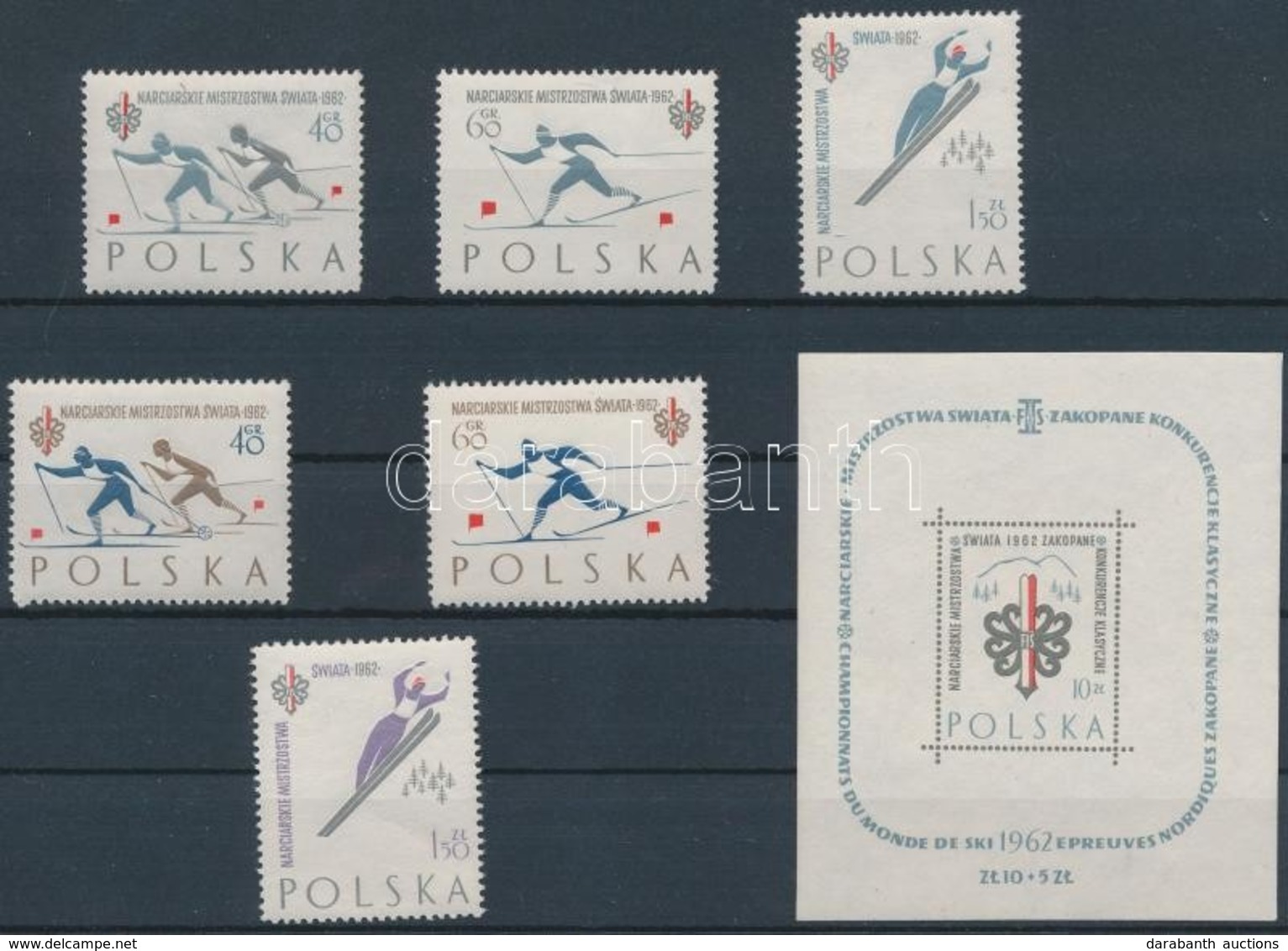 ** 1962 Téli Olimpia, Zakopane (I-II.) Sor Mi 1294-1296 A, 1297-1299 + Blokk 26 - Other & Unclassified