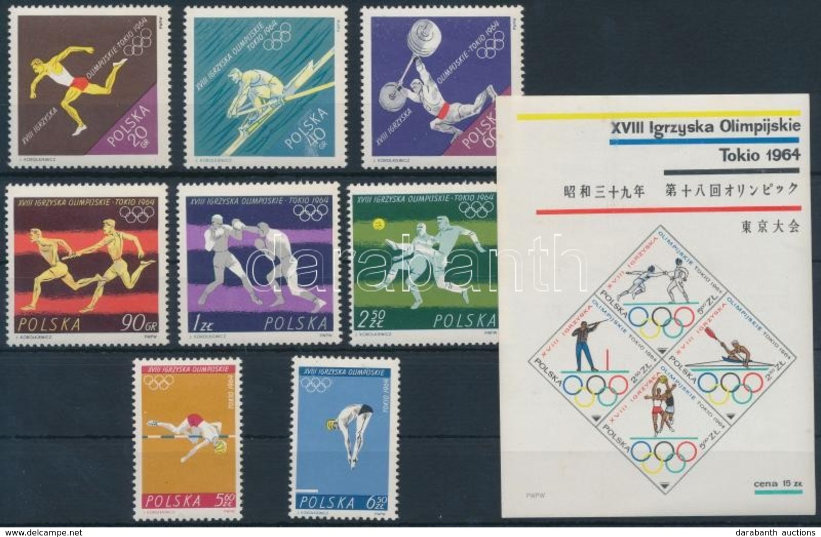 ** 1964 Nyári Olimpia, Tokió Sor Mi 1514-1521 + Blokk Sor 33-34 - Andere & Zonder Classificatie