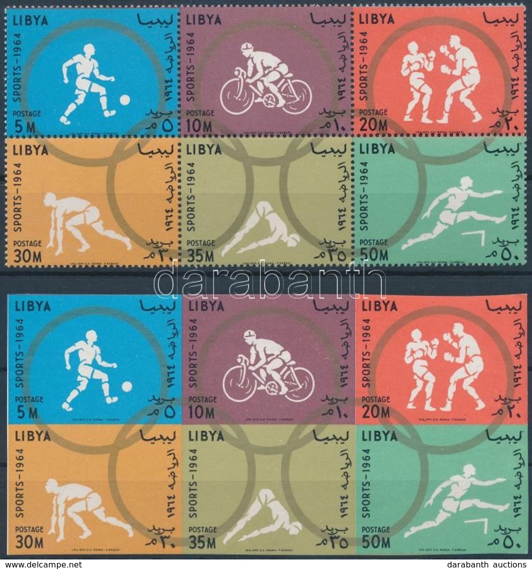 ** 1964 Tokiói Nyári Olimpia Fogazott és Vágott Hatostömb Mi 160-165 AB - Andere & Zonder Classificatie