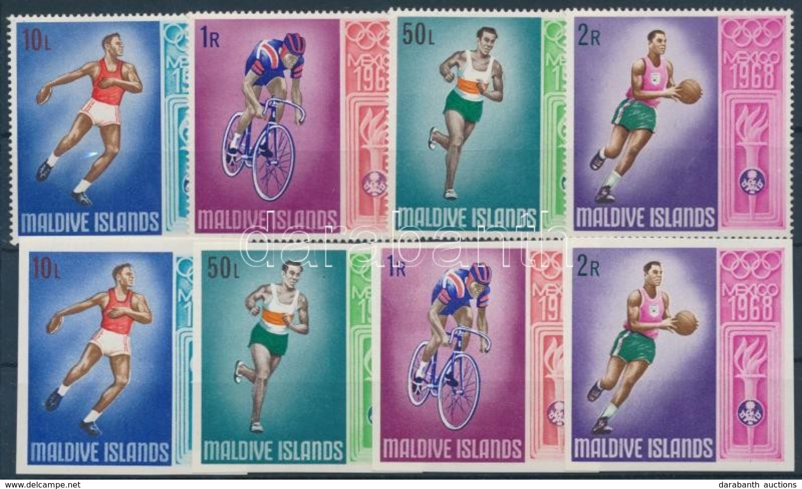 ** 1968 Nyári Olimpia Fogazott és Vágott Sor Mi 295-298 - Sonstige & Ohne Zuordnung