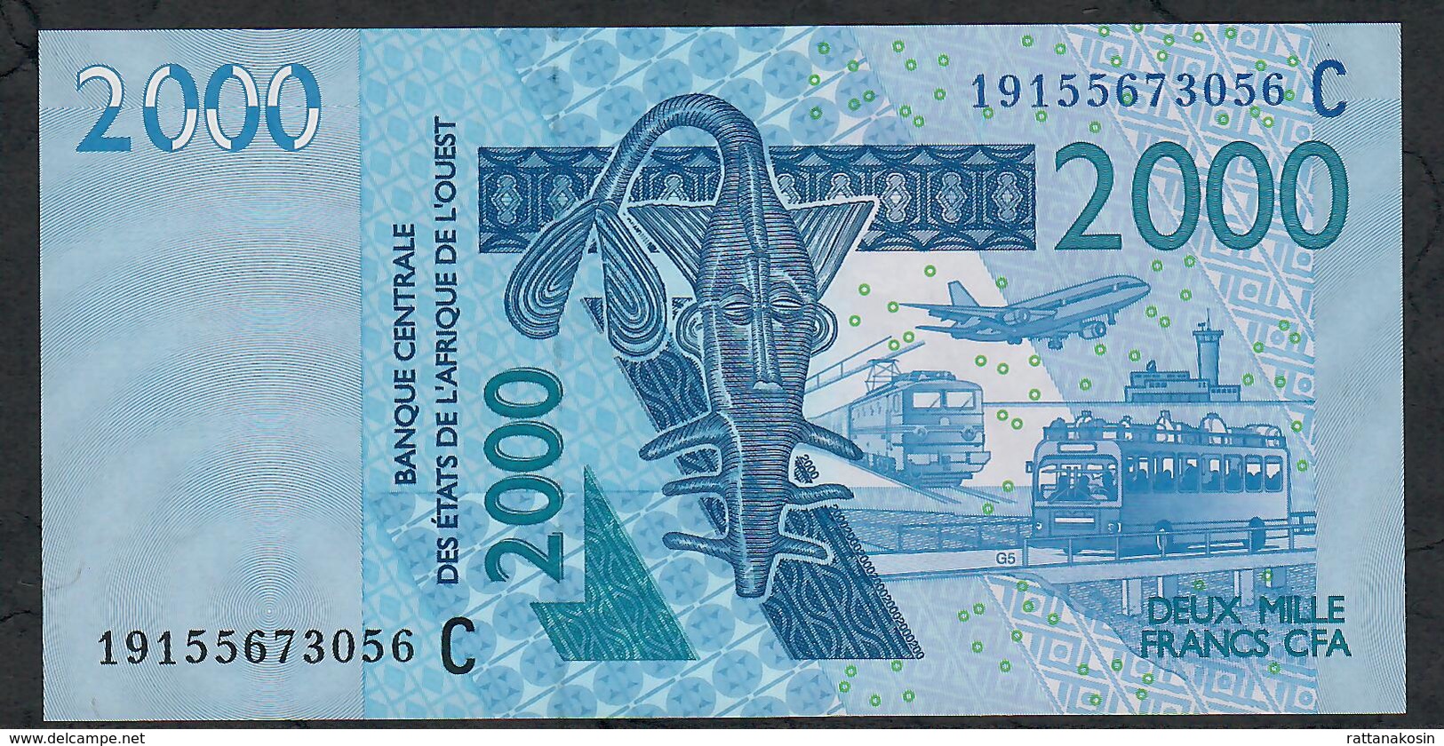 W.A.S. P316Cs 2000 FRANCS (20)19  Date = 2019    UNC. - Stati Dell'Africa Occidentale