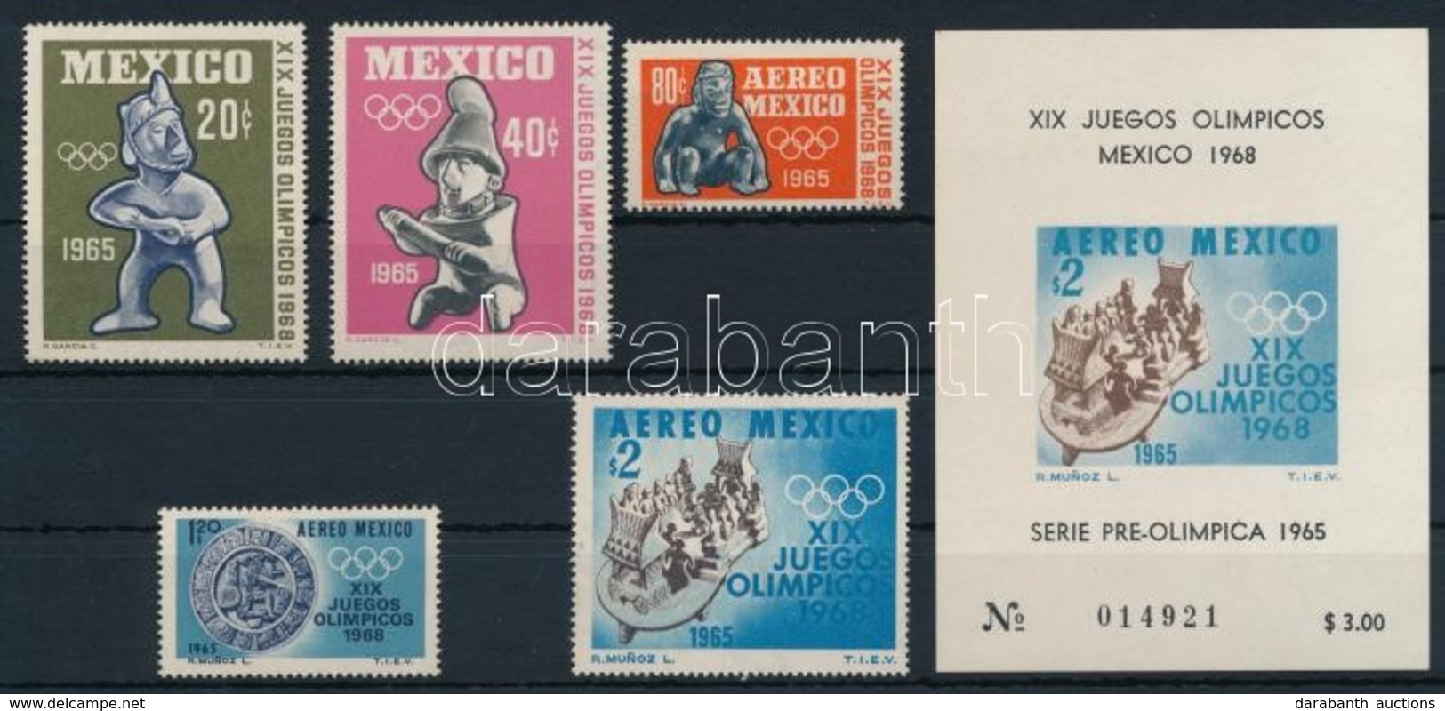 ** 1965 Nyári Olimpia Sor Mi 1192-1196 + Blokkpár Mi 3-4 - Autres & Non Classés