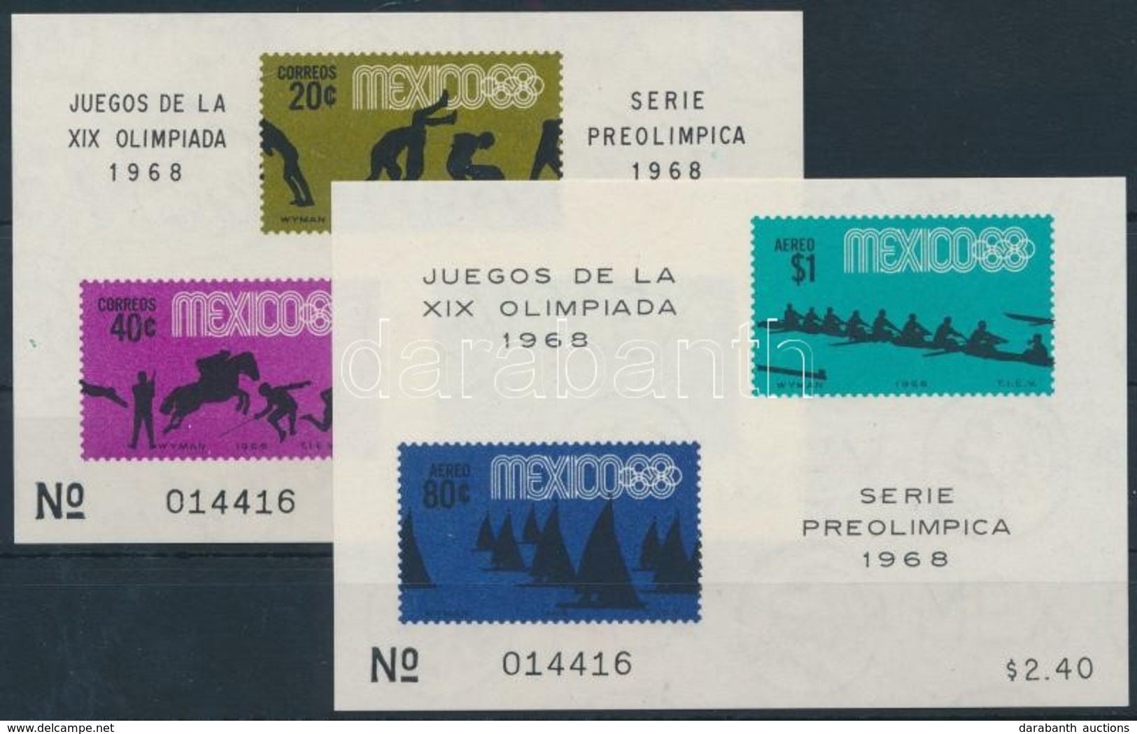 ** 1968 Nyári Olimpia, Mexikó 2 Klf Blokk Mi 11, 13 - Autres & Non Classés