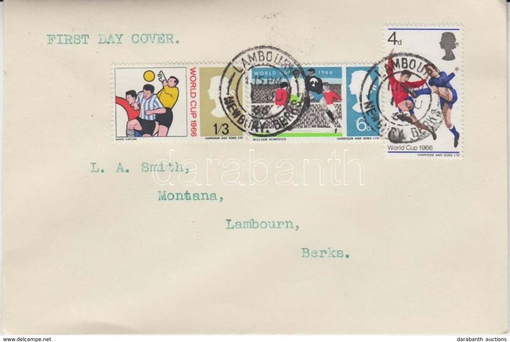 1966 Football Világbajnokság, Anglia Mi 422-424 FDC-n - Other & Unclassified