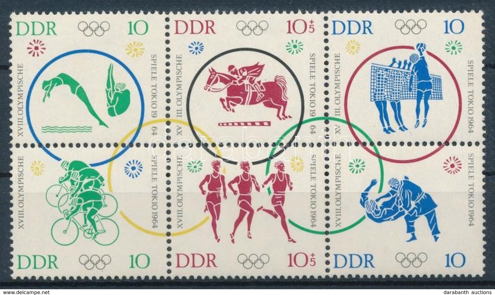 ** 1964 Olimpia Hatostömb Mi 1039-1044 - Autres & Non Classés