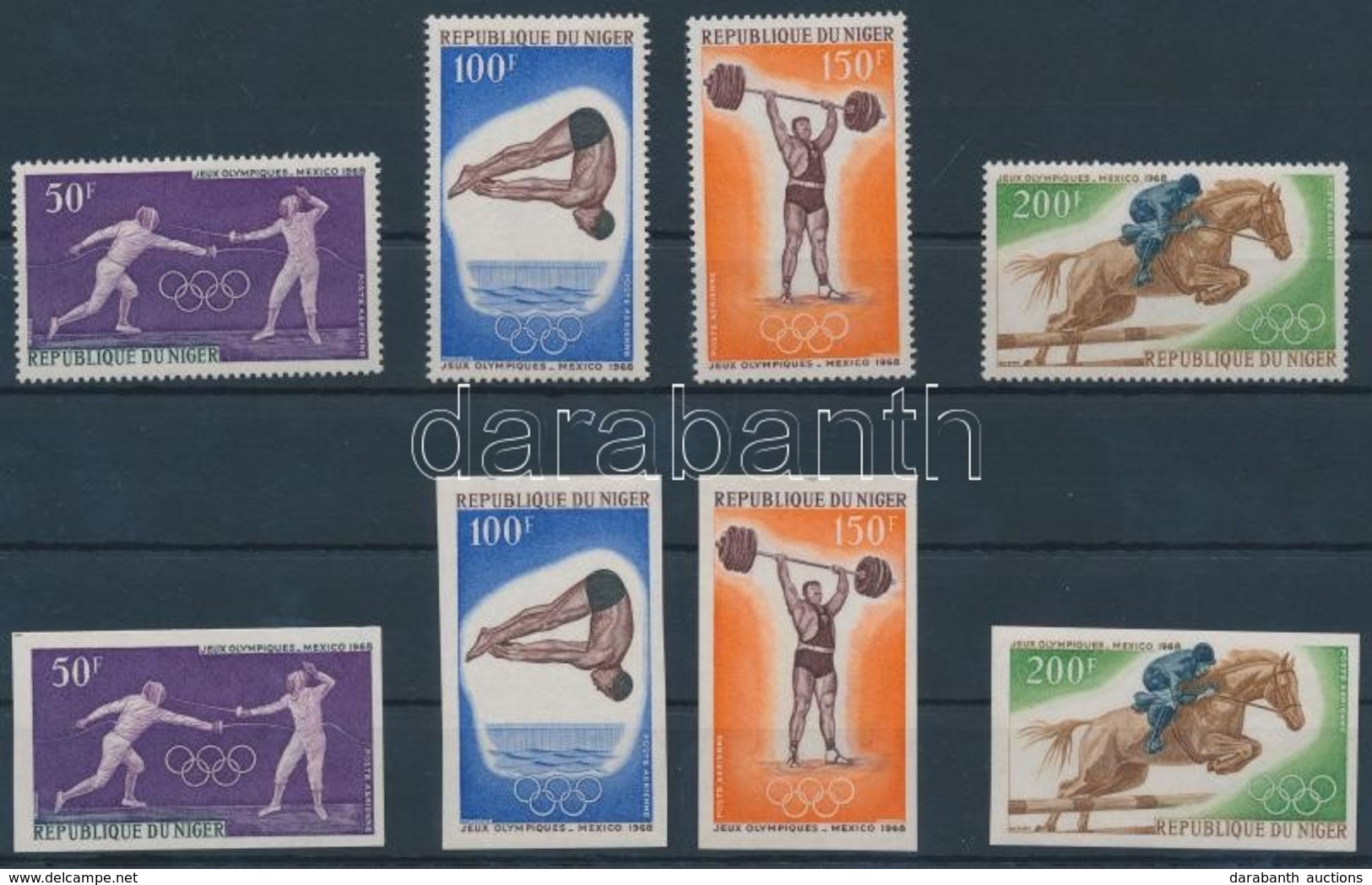 ** 1968 Nyári Olimpia érmesei Fogazott és Vágott Sor Mi 189-192 - Other & Unclassified