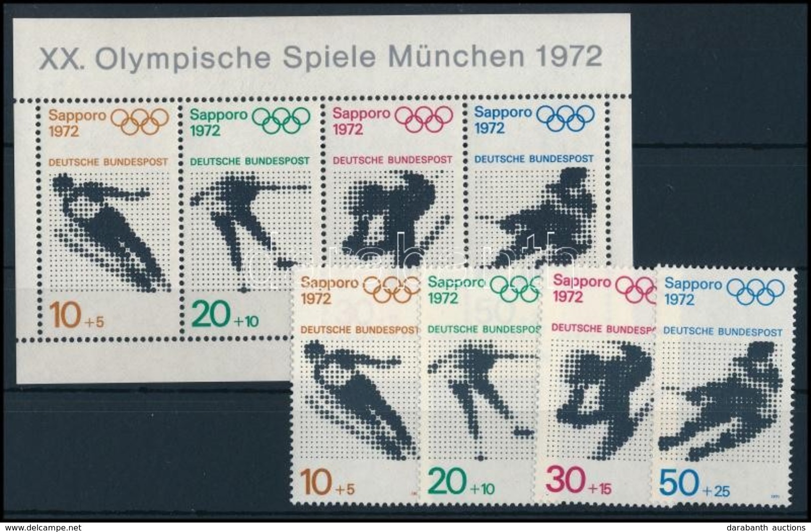 ** 1971 Olimpia Sor + Blokk,
Olympics Set + Block
Mi 680-683 + Mi 6 - Andere & Zonder Classificatie