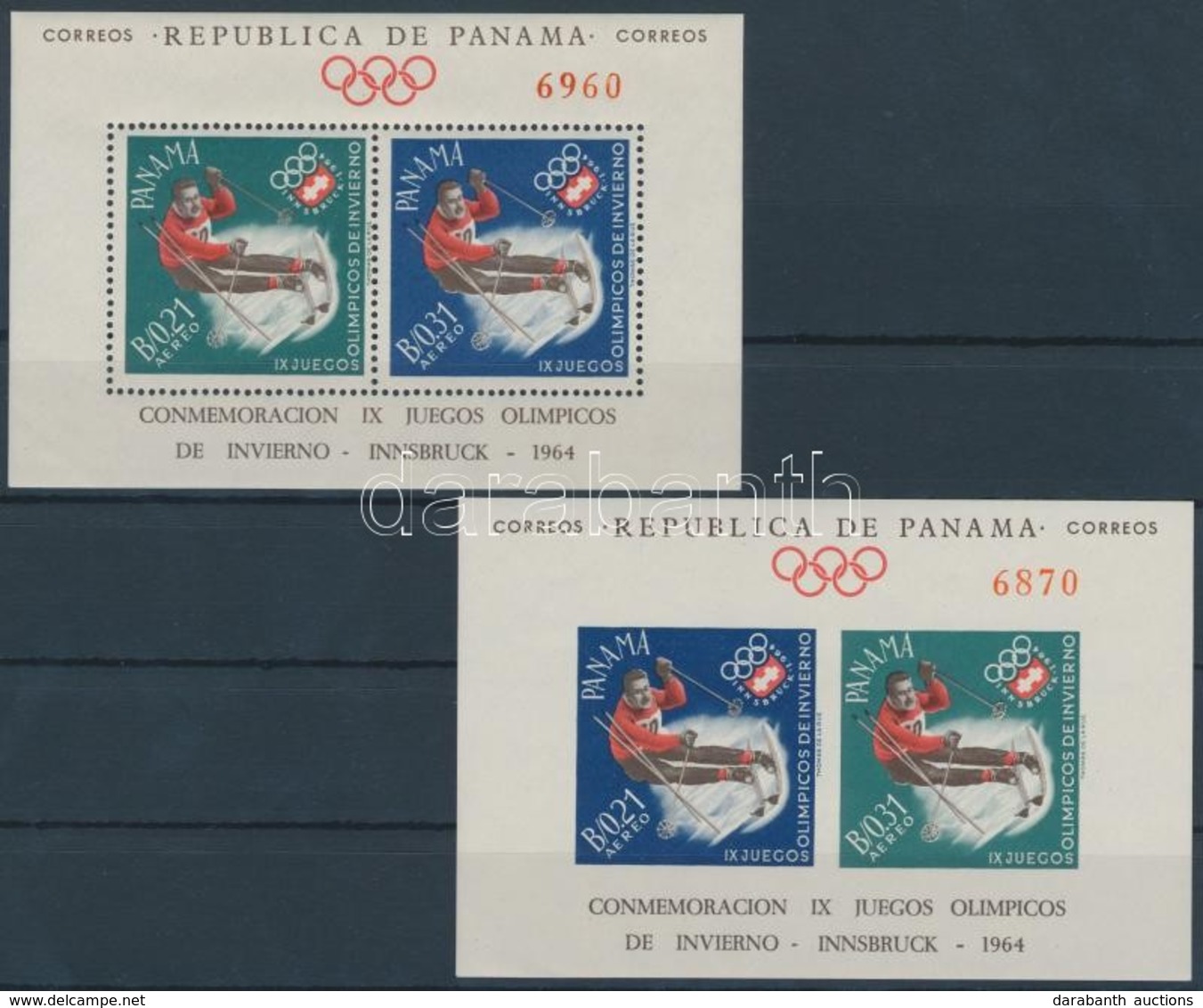 ** 1963 Téli Olimpia Fogazott és Vágott Blokk Mi 14-15 - Autres & Non Classés