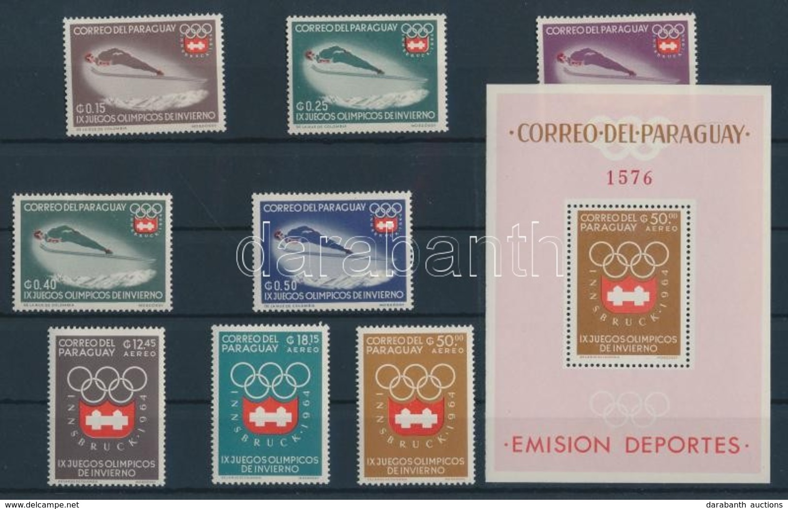 ** 1963 Téli Olimpia Innsbruck Mi 1249-1256 + Blokk Mi 48 - Autres & Non Classés