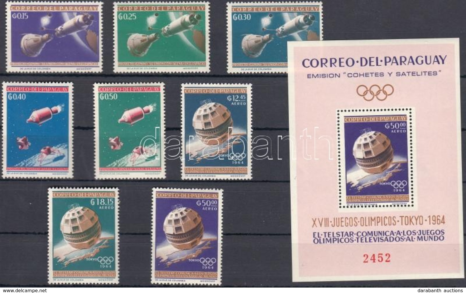 ** 1964 Tokioi Olimpia, Műholdak Mi 1295-1302 + Blokk 54 - Other & Unclassified