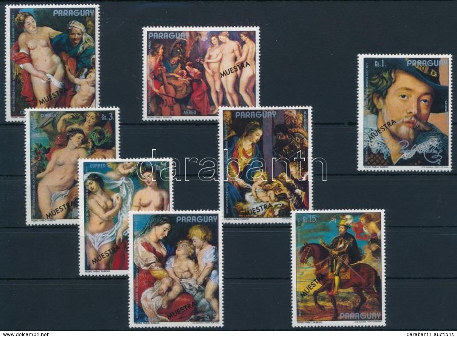 ** 1978 Rubens Festmények Sor Mi 2998-3005 'MUESTRA' Felülnyomással - Autres & Non Classés
