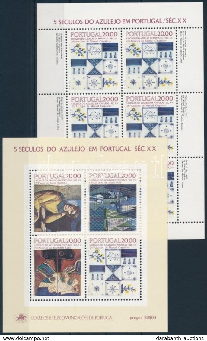 ** 1985 500 éves Portugáliai Azulejos Kisív + Blokk,
500 Year Old Portuguese Azulejos
Mi 1675+49 - Autres & Non Classés