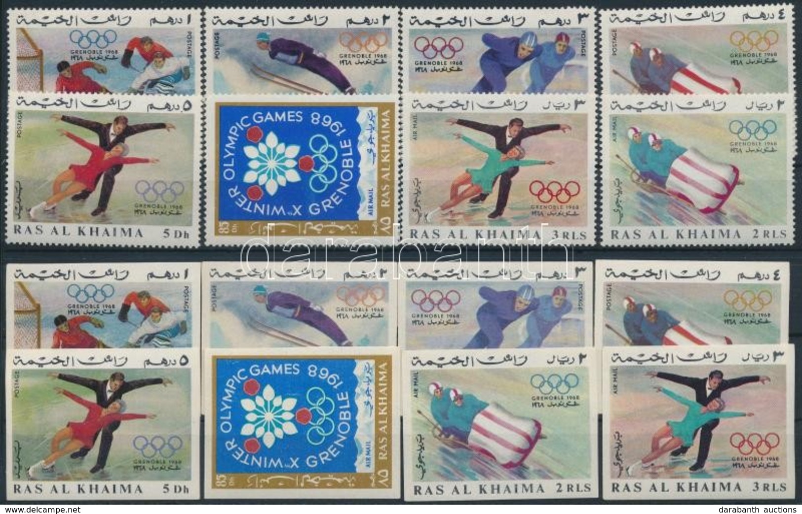 ** 1967 Téli Olimpia, Grenoble Sor Mi 209-216 A+B - Autres & Non Classés