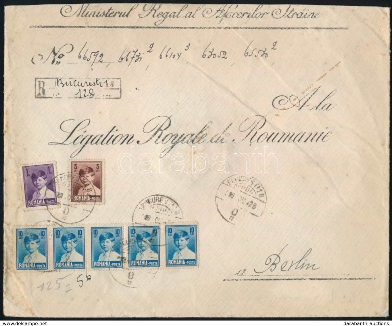 1928 Külügyminisztériumi Ajánlott Levél Berlinbe - Other & Unclassified