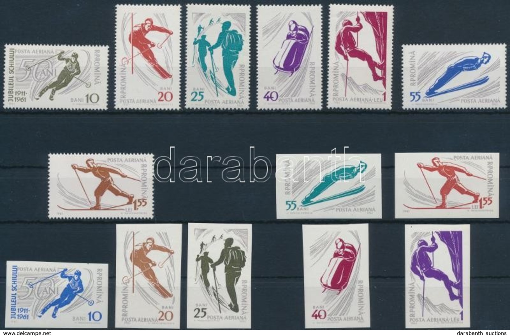 ** 1961 Téli Olimpia Fogazott és Vágott Sor Mi 1951-1957, 1965-1971 - Andere & Zonder Classificatie