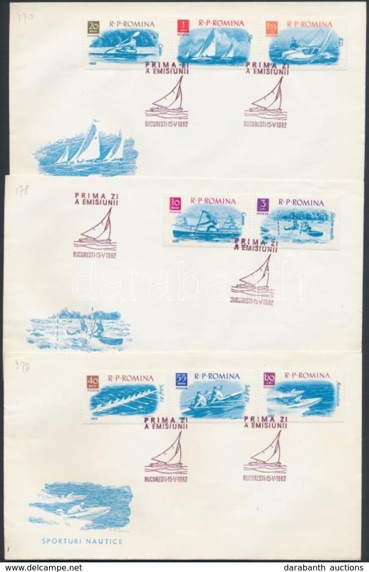 1962 Evezős Sportok Sor Mi 2048-2055 3 FDC - Andere & Zonder Classificatie